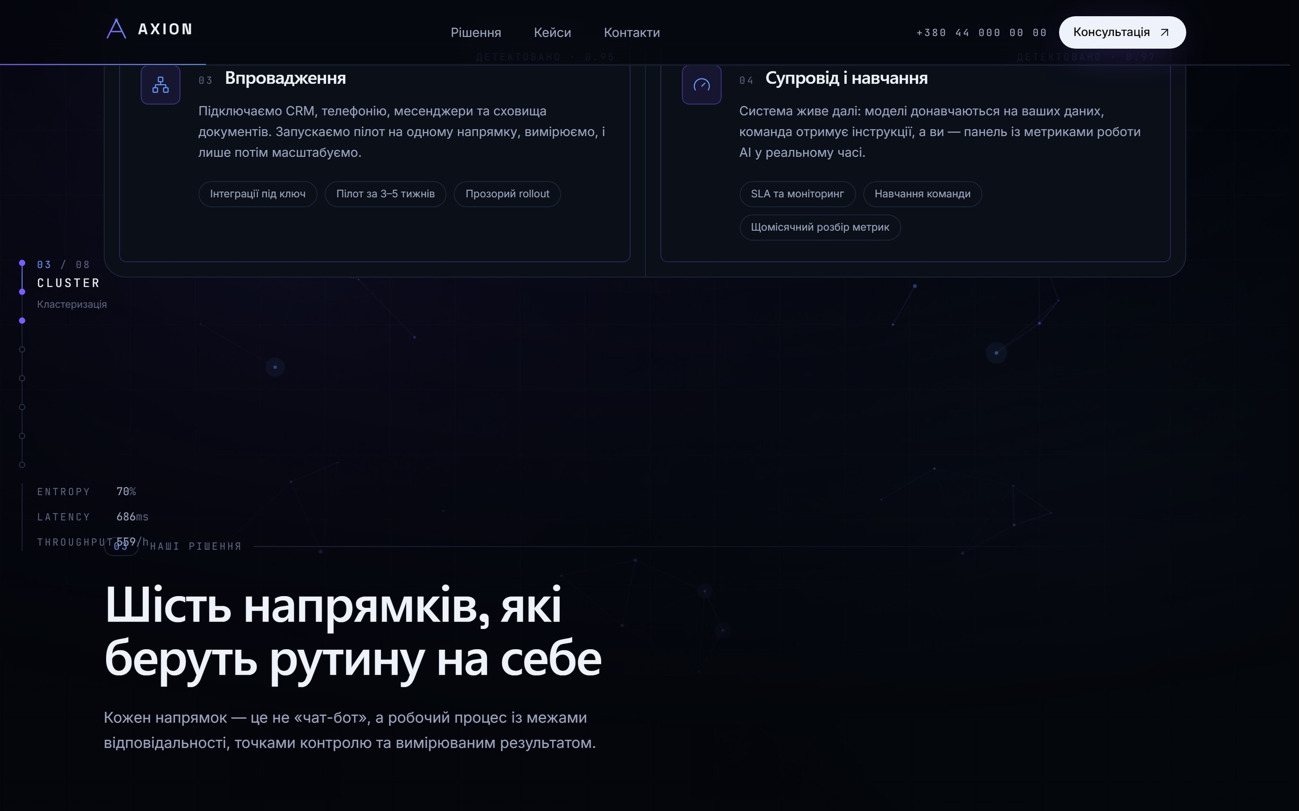 Секція процесу AXION